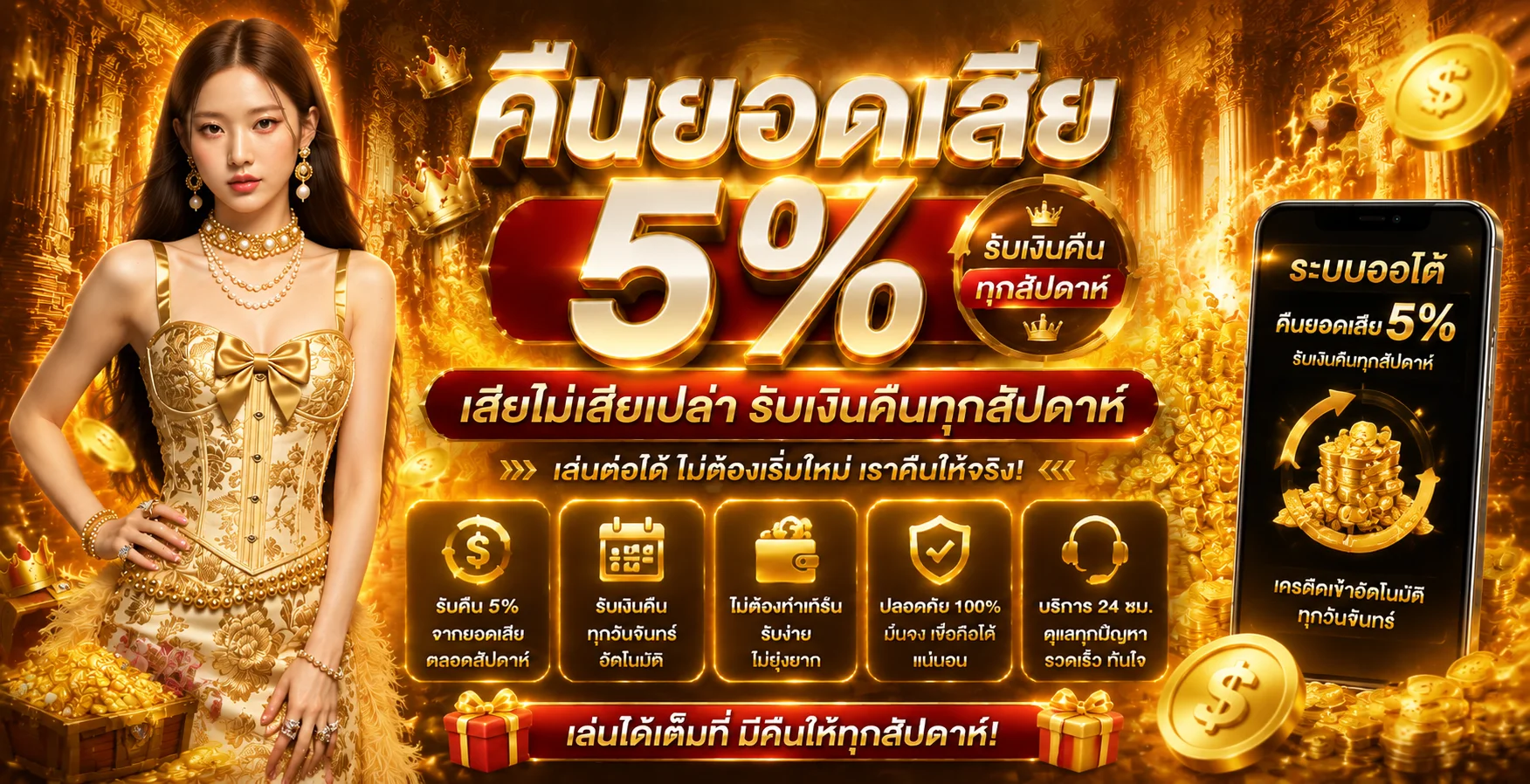 โปรคืนยอดเสีย DEKDOI รับเครดิตคืนทุกสัปดาห์ ถอนได้จริง